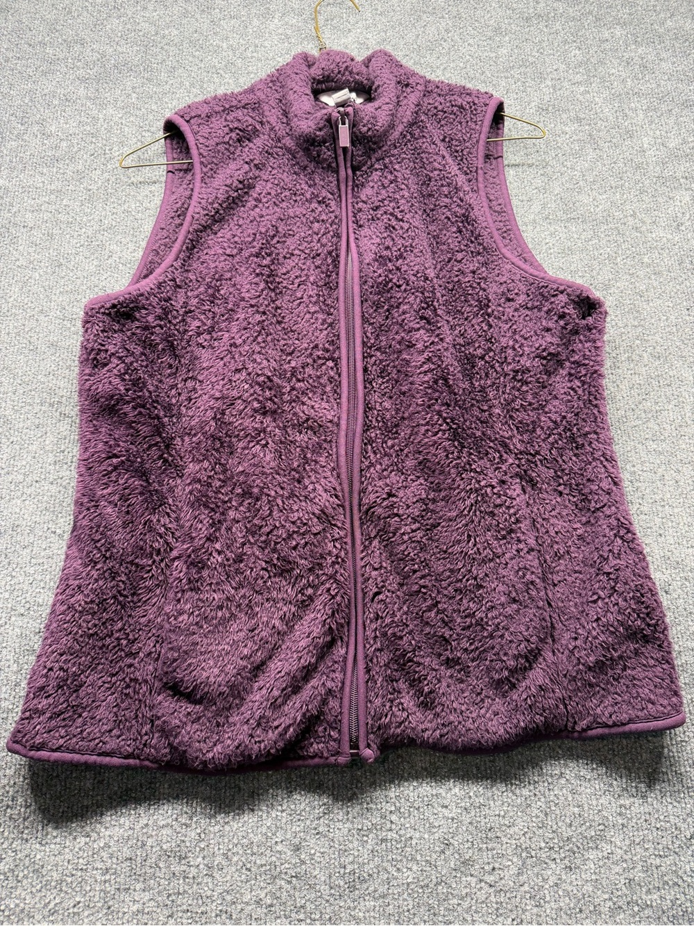 croft & barrow Purple Faux-Sherpa Zip Vest